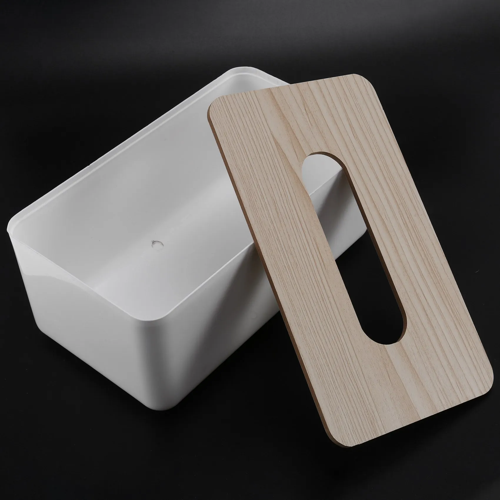 BEAU-Tissue Box Wooden Lid Sanitary Paper Box Solid Wood Napkin Holder Box Simple And Fashionable Tissue Box - Image 4
