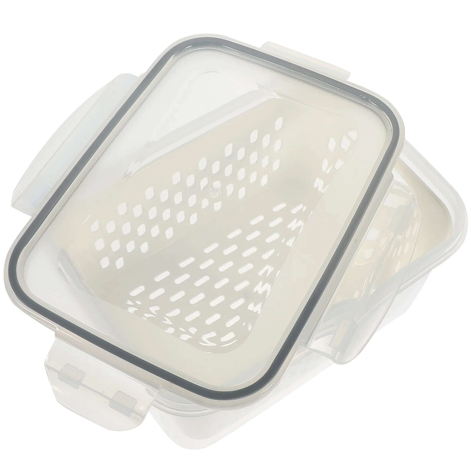 

1 Set Of Large Capacity Refrigerator Organizers Built-In Drain Baskets Food-Grade Airtight Containers Leftover Storage Stackable