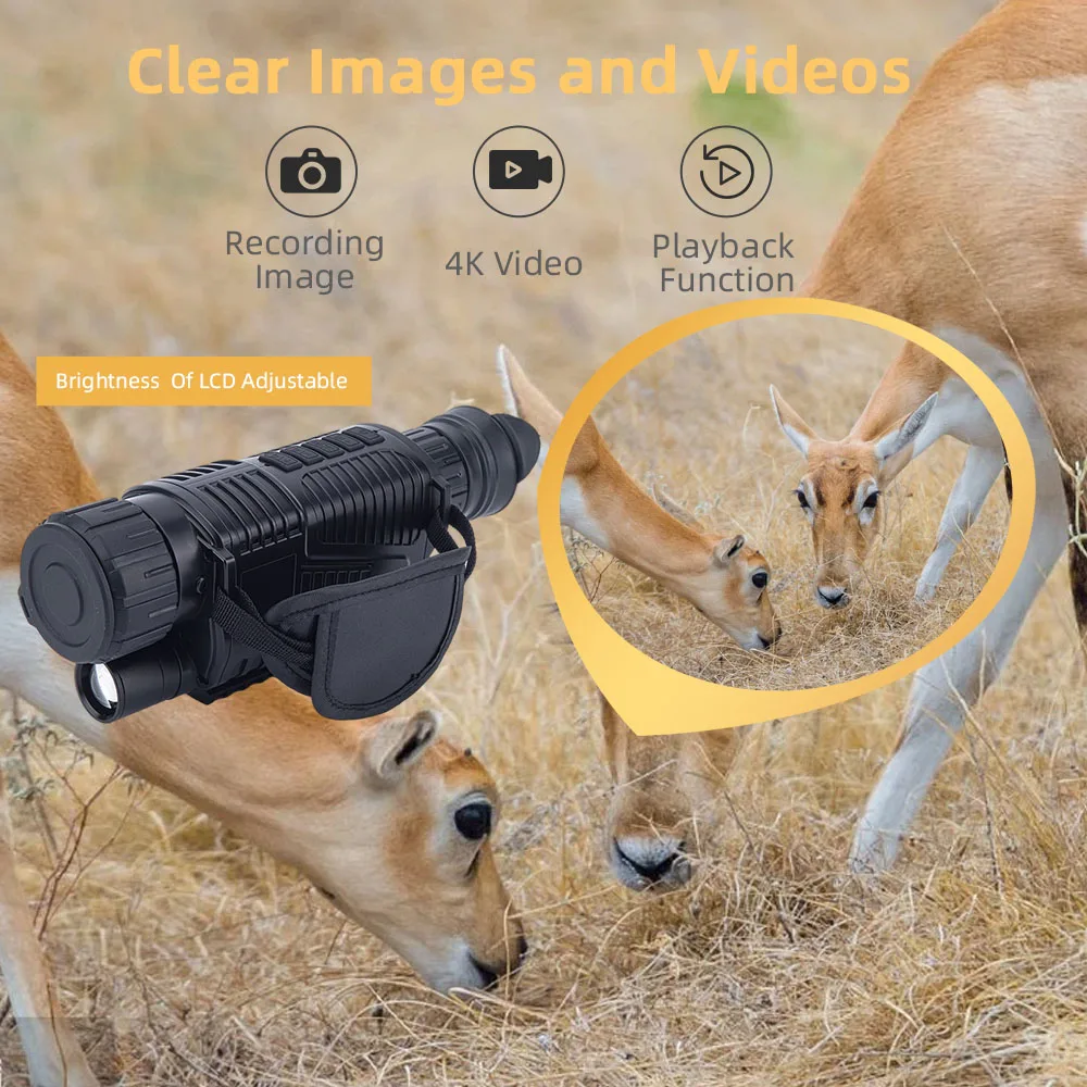 300M Hunting Night Vision Monocular Camera Range 6.8x 40 30MP 2K 30FPS Video Digital Infrared Goggles Cameras Optics Telescope