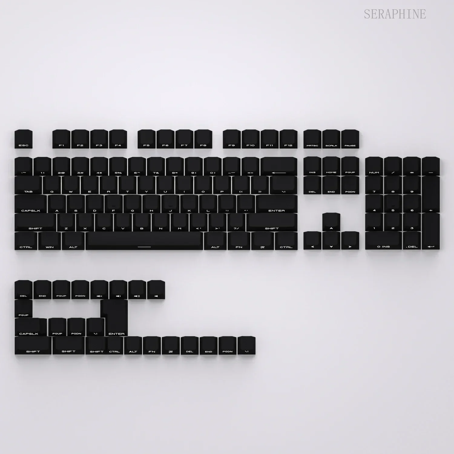 PBT Keycaps 130 Keys Black White Color Side Print Dye Cherry Sublimation Backlight Mechanical Keyboard AULA F75 Mad 60 Mad 68