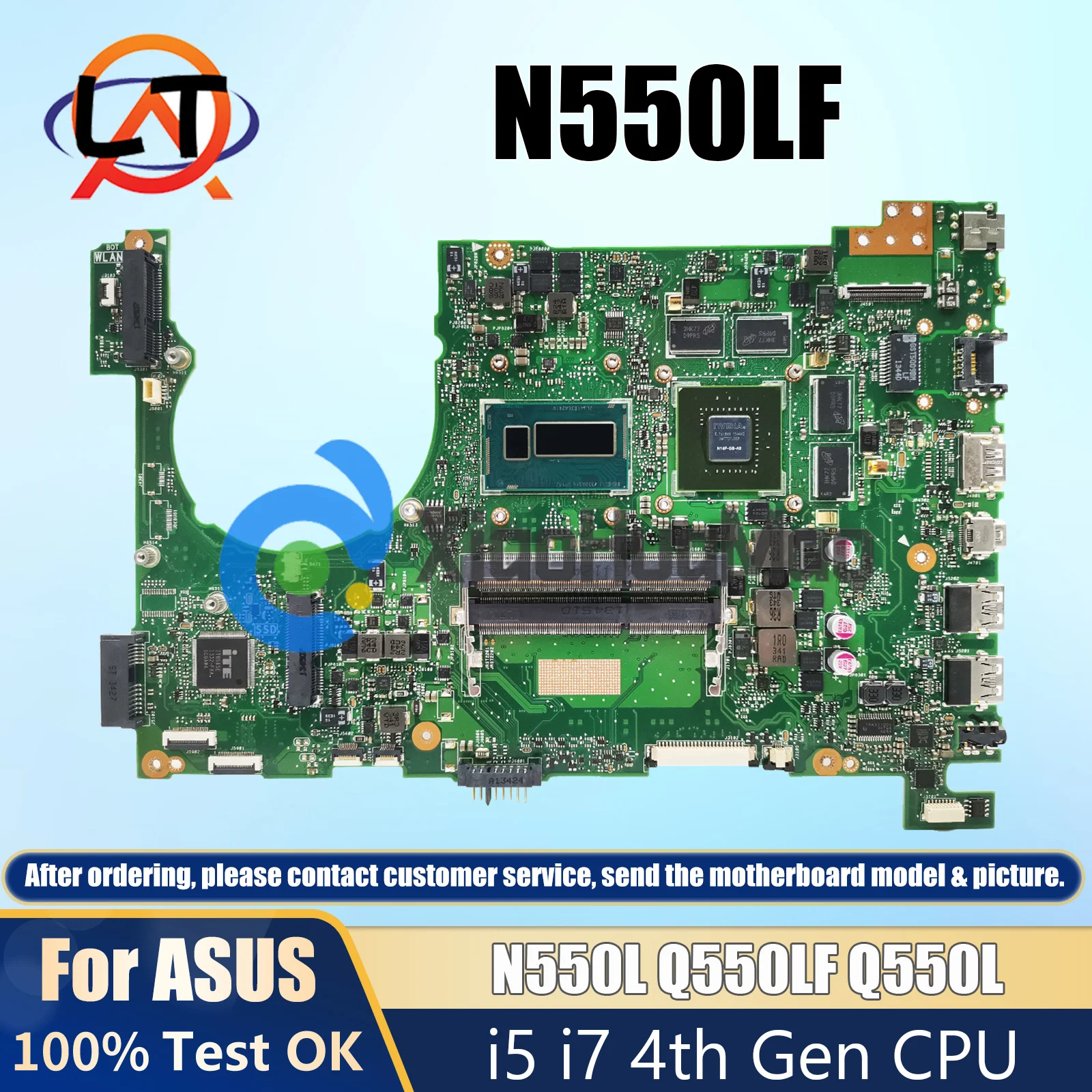 

N550LF ASUS Notebook Mainboard N550L Q550LF Q550L Laptop Motherboard with I5-4200U I7-4500U CPU GT745M/2G Graphics Card DDR4