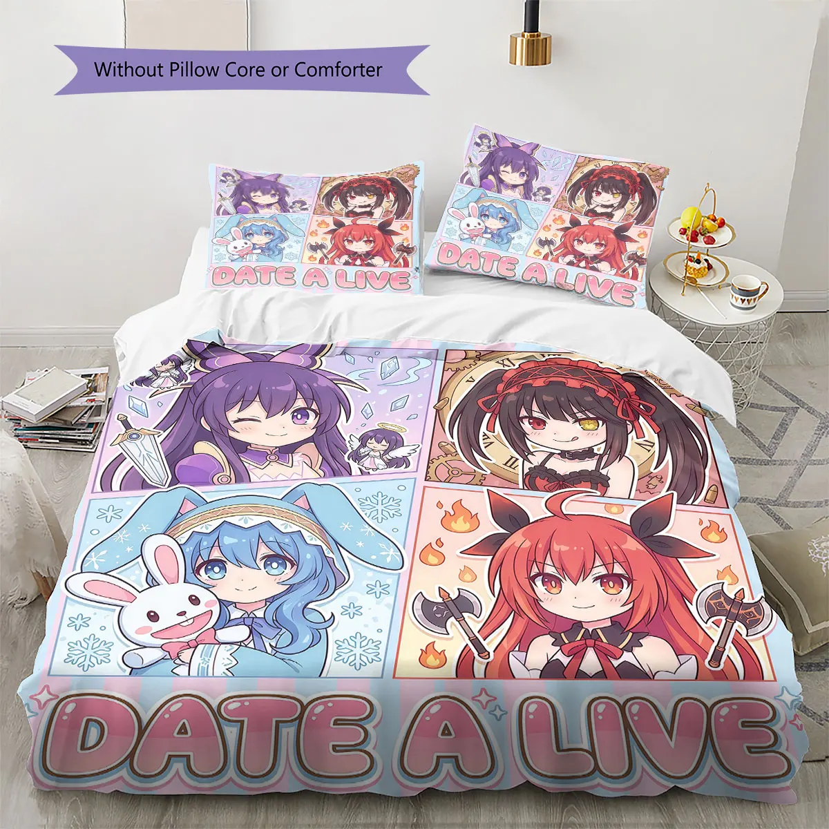 Date Live Soft Duvet Cover Kid's Bedding Set,Extra Large Size Ideal Gift Various Sizes Available -HE177