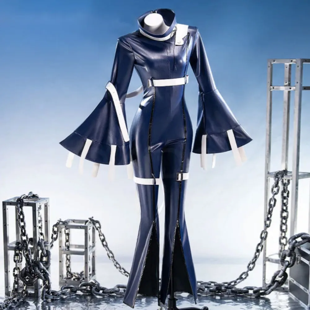 Anime CODE GEASS Lelouch of The Rebellion C.C. Cosplay Costume Green Wig Sexy Dark Blue Leather Bodysuit Costume Woman Halloween - Image 4