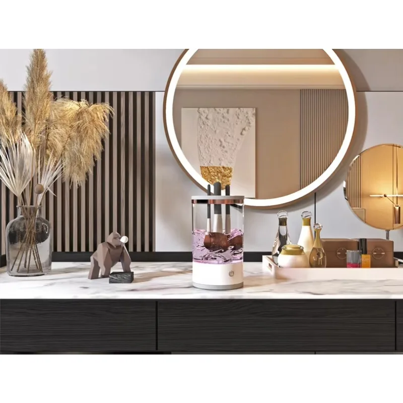 Nueva máquina limpiadora de brochas de maquillaje eléctrica con alfombrilla limpia, limpiador de brochas de maquillaje cosmético automático