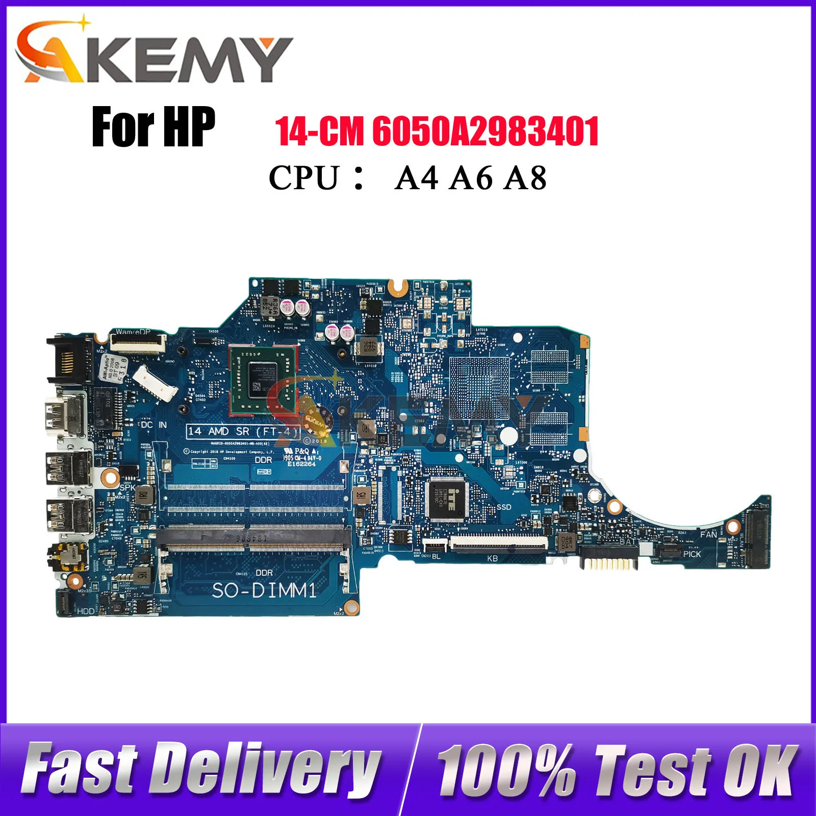 

6050A2983401 для ноутбука HP 14-CM 245 G7, материнская плата L23391-501 L23389-601 с процессором E2 A4 A6 A9, UMA DDR4, 100% полностью протестировано