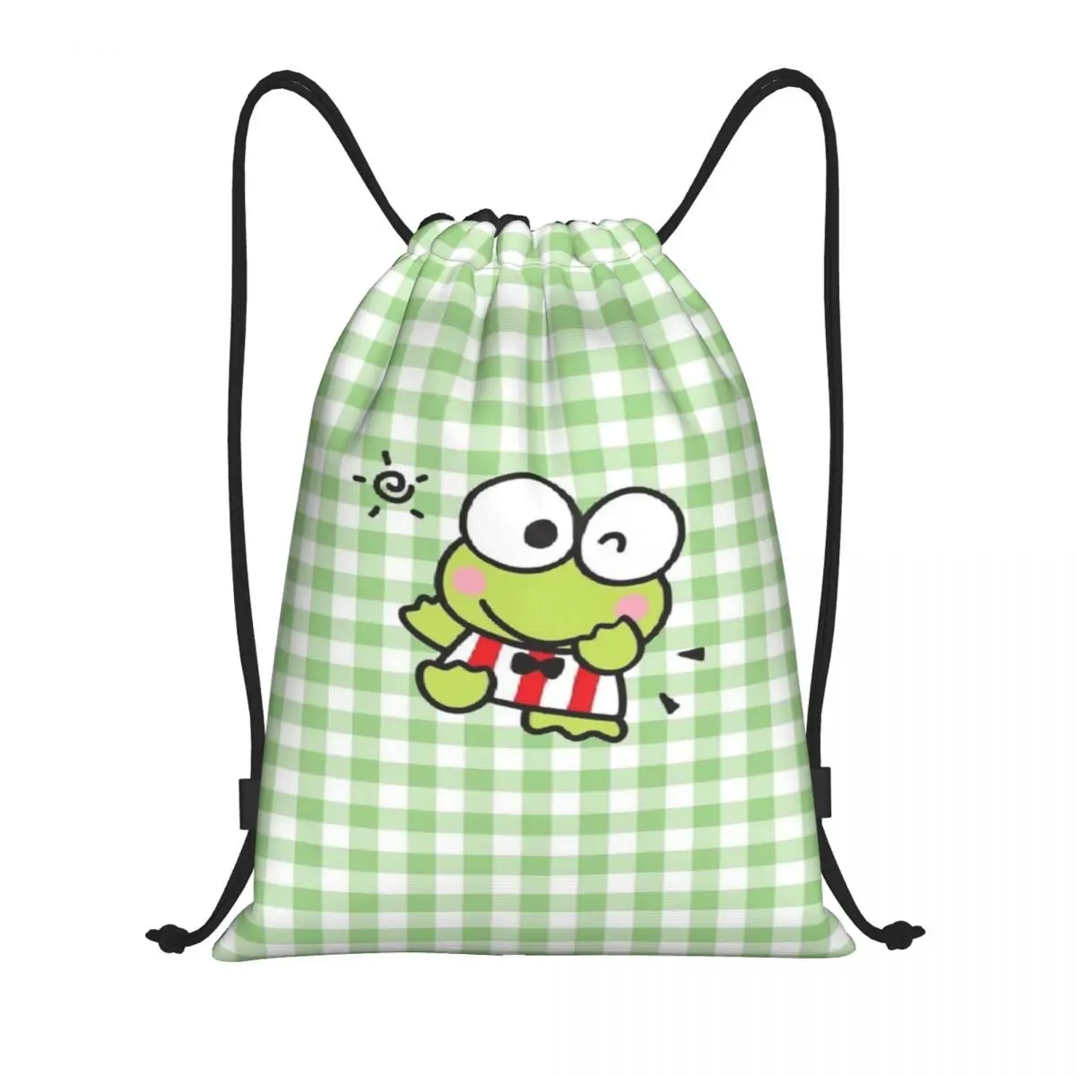 Custom Keroppi Drawstring Backpack Sports Gym Bag for Men Women Manga Anime Shopping Sackpack