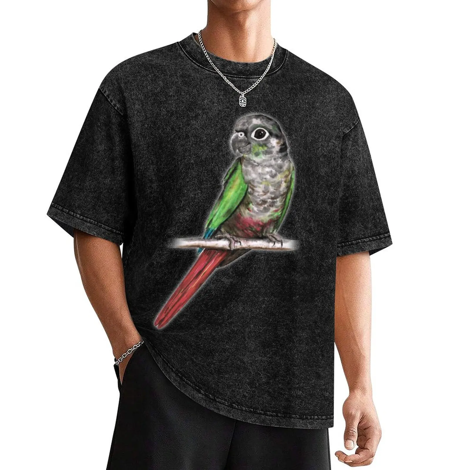 Green-cheeked conure T-Shirt oversized graphic tee sports fans boys animal print mens t shirts