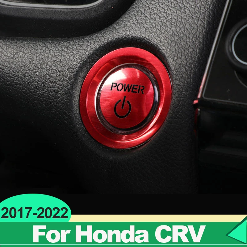 For Honda CRV CR-V 5th 2017 2018 2019 2020 2021 2022 Hybrid Car Engine One-Click Start Stop Button Ring Covers Circle Case view 2