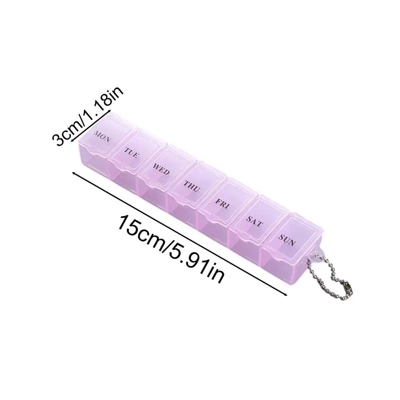 Clear 7 Day Pill Medicine Box Weekly Tablet Holder Storage Organizer Container Case Pill Box Splitters Mini 7 Cells Pill Boxes