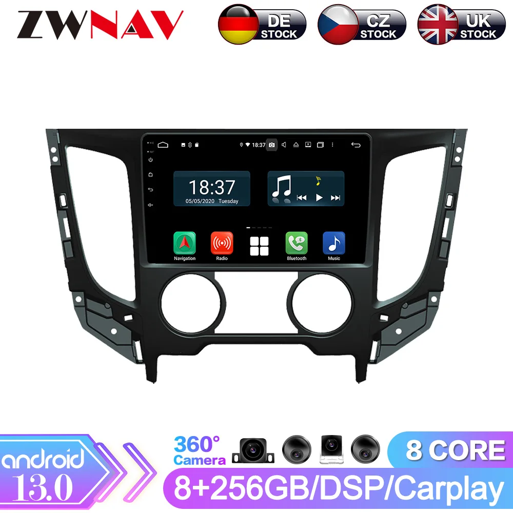 Android 13.0 For Mitsubishi Triton L200 PX6 DSP Carplay Radio Car Multimedia DVD Player GPS Navigation Manual Air Conditioner