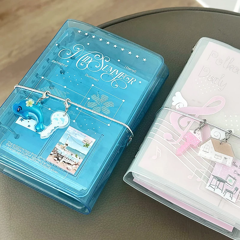 

Summer Ocean Blue Refreshing A7 Binder Trifold PVC Cover Organizer Planner With Charm Accessory Divider Pages Notebook