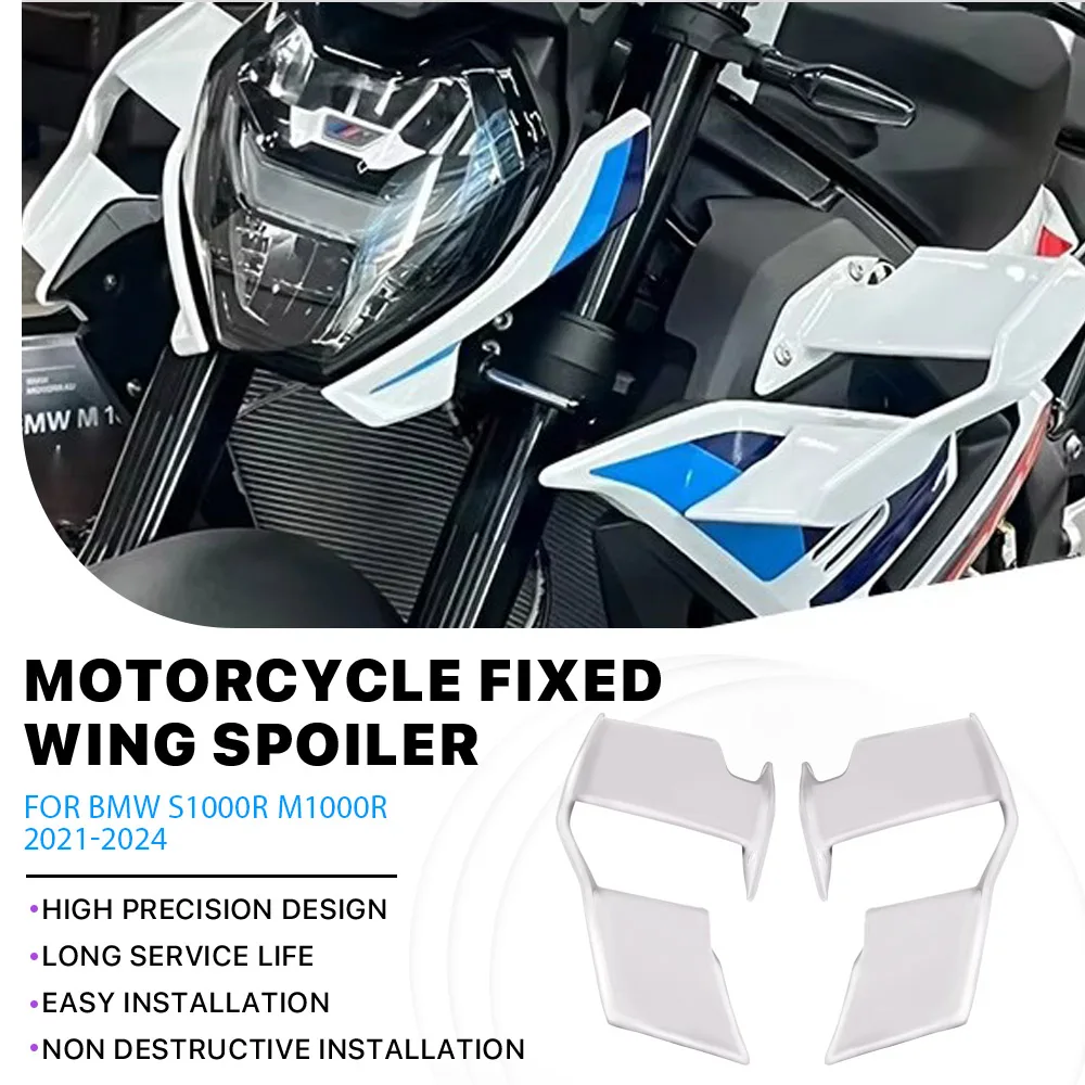 

S1000R Winglet Spoiler Motorcycle fixed wing for BMW S1000 R M1000R 2021 2022 2023 2024 Windshield small Wing Front Fairing