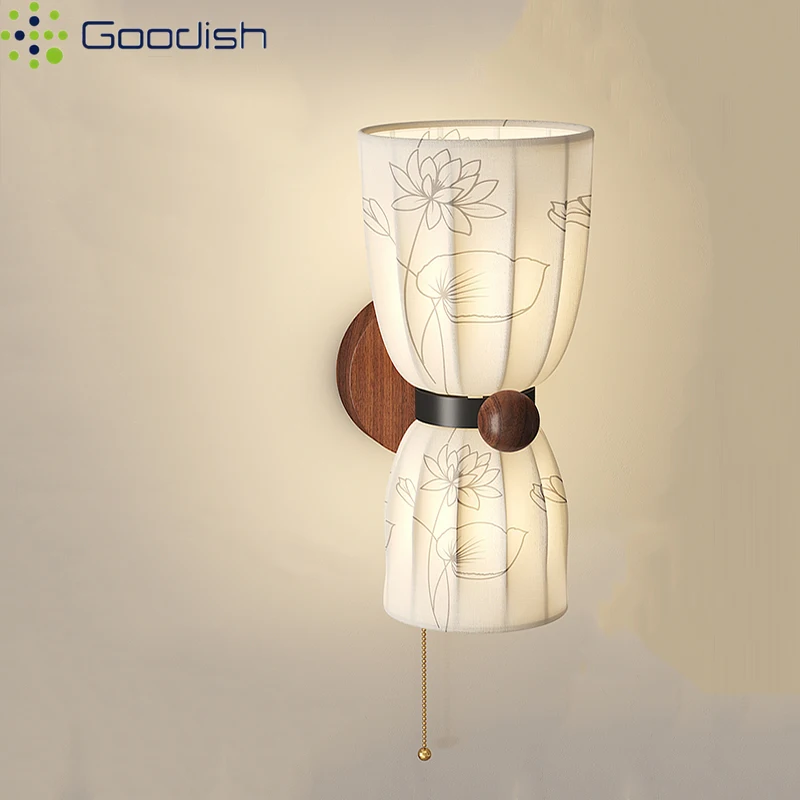 

Ретро дизайнерский настенный светильник из ротанга с принтом, художественная цилиндрическая тканевая лампа для спальни, гостиной, прихожей, украшение дома, люстра