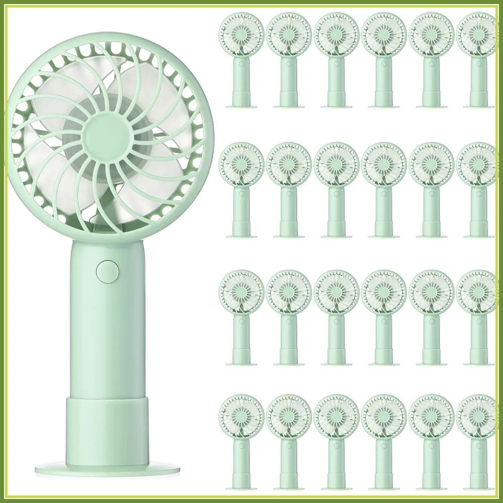 

24 Pack Mini Handheld Fan 3 Speed Portable Rechargeable with Base USB for Travel Office
