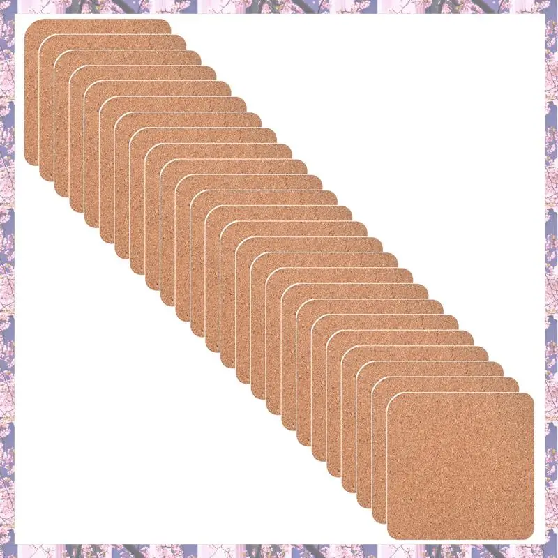 

Retail 20 PCS MDF Cork Backed Heat Transfer Coasters 3.9 X 3.9 Inches For DIY Painting Art Crafts,