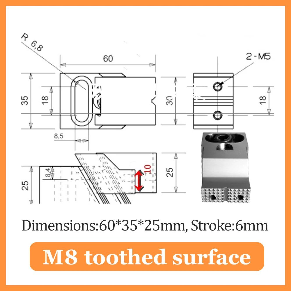 مركز التصنيع باستخدام الحاسب الآلي بمشبك Ok في اتجاه واحد، مشبك الضفدع في اتجاه واحد، قالب CNC، ملزمة دقيقة متعددة المحطات مضادة للاعوجاج، M8/M10/M12
