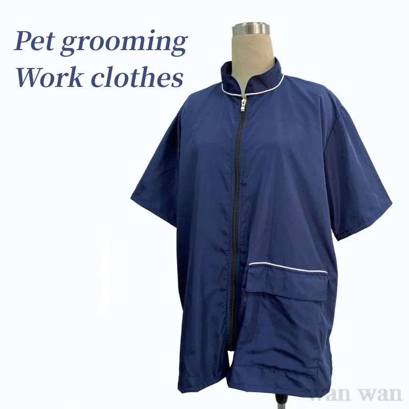 Pet Dog Grooming Clothing Pet Shop Work Clothes Hairdressers Haircut Robe Hair Salon Uniforms Anti Hair And Anti Static Y0323