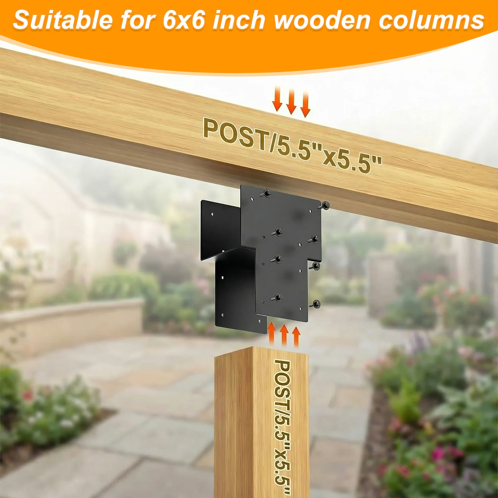 

2 Pack Post Caps Tie Brackets 6x6 (Actual 5.5x5.5in) Joist Hanger Brackets Steel Post Anchor Connector for Wood Posts Gazebo