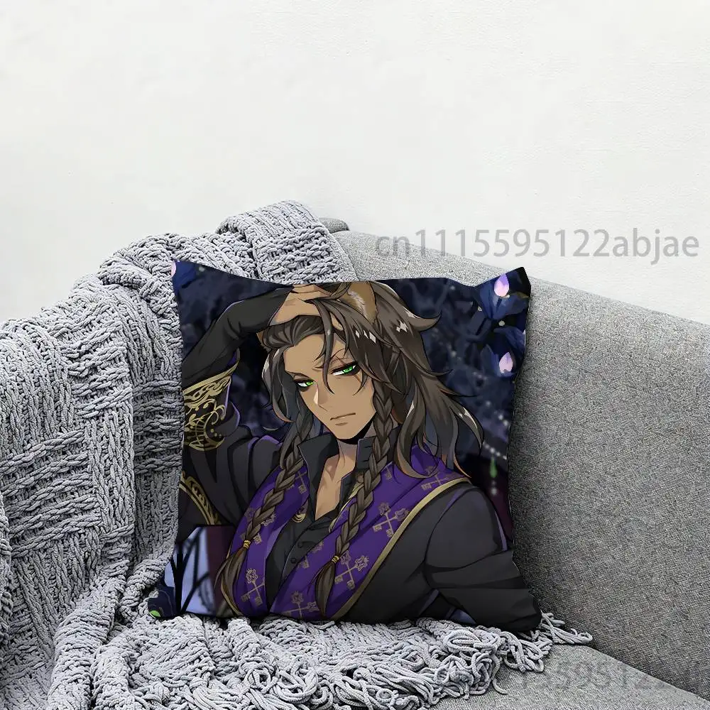 Twisted Wonderland Leona Kingscholar Throw Pillow Case 40x40cm Decoration DIY Square Chair Pillowcase Pad Cover