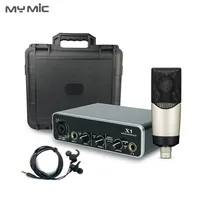 MX19 professional sound card studio usb audio interface podcasting condenser desktop microphone monitor earphone for studio room