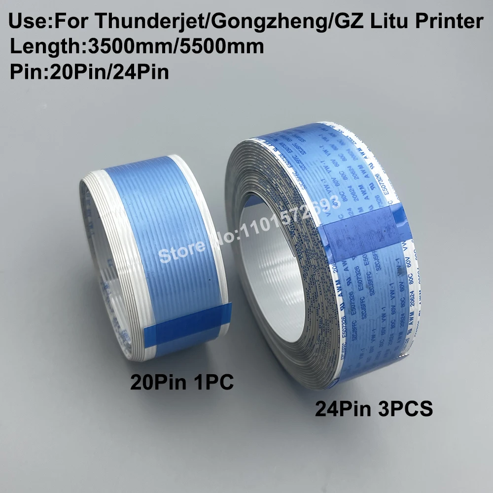 Thunderjet-Cable plano de 20 pines y 24 pines para impresora de inyección de tinta, Cable de placa base Dx5, Cable de fecha larga Litu GongZheng GZ,