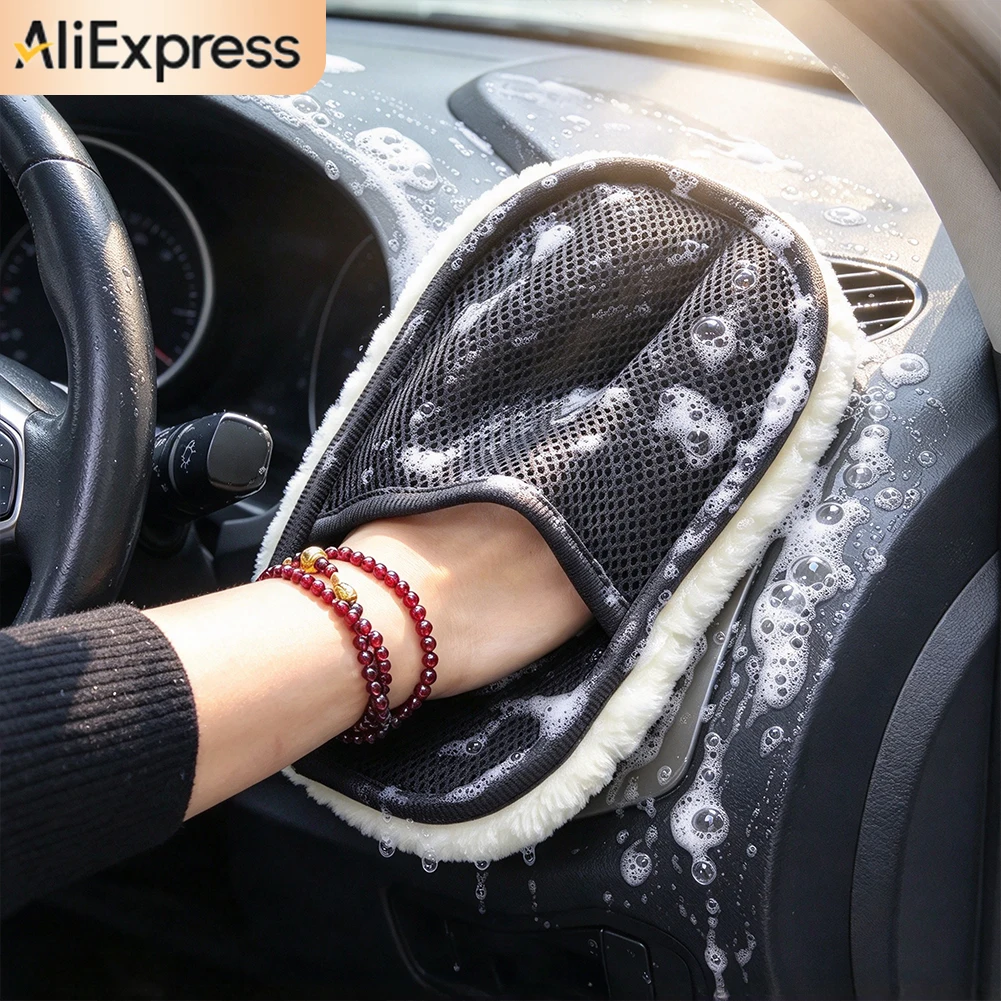 Golf Gloves - Wool Car Washing Glove Microfiber Auto