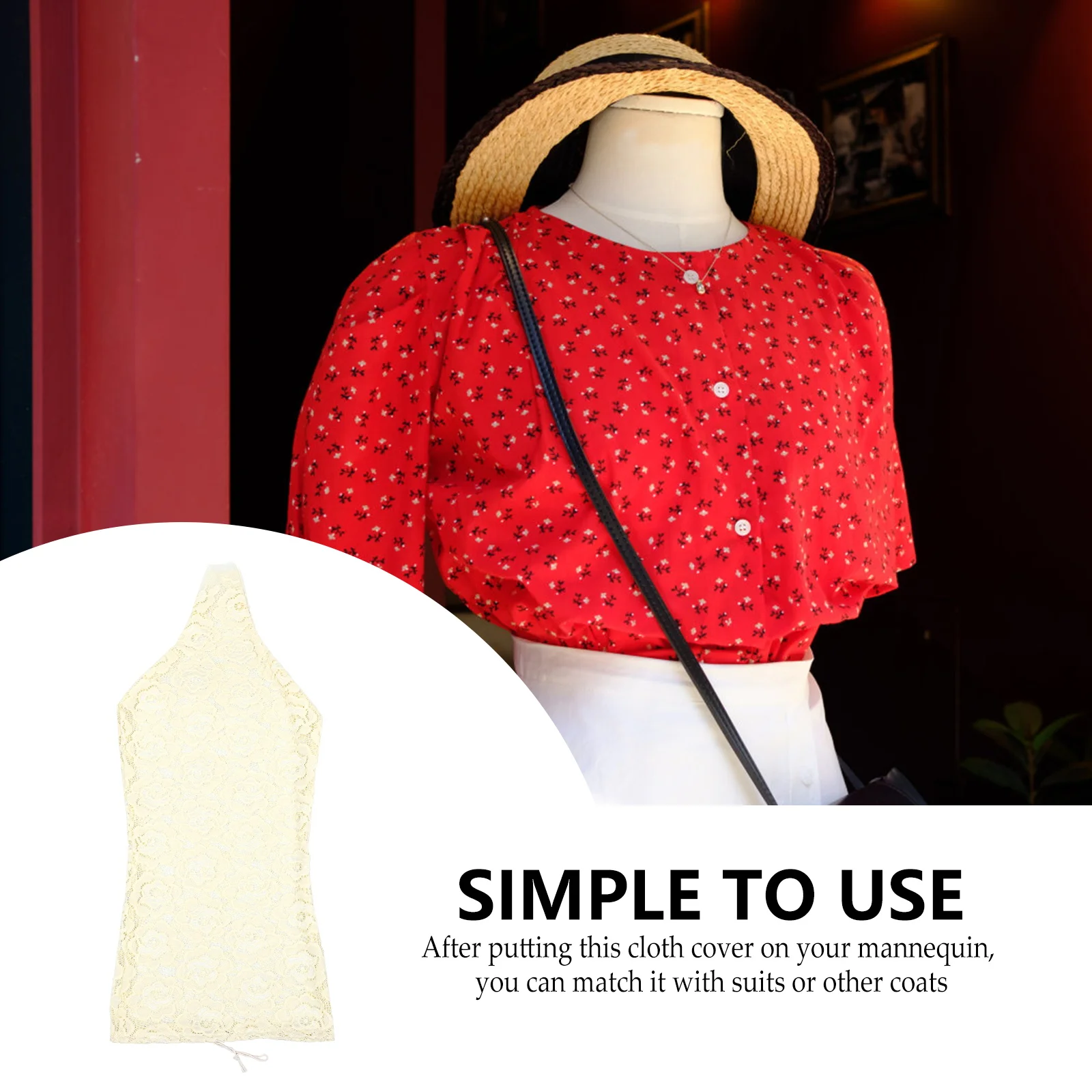 

Premium Washable Reusable Mannequin Overlay Cover Lace Fabric Upper Body Display Prop For Clothing Store Fashion Week