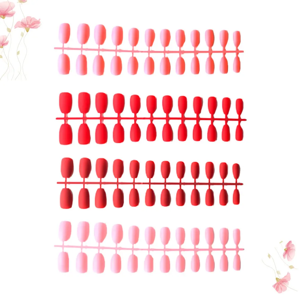 

96Pcs Matte Fake Nails Easy Apply DIY Party Wedding Birthday Artificial Nails Decor Stylish Manicure Supplies Fake Nail Pieces