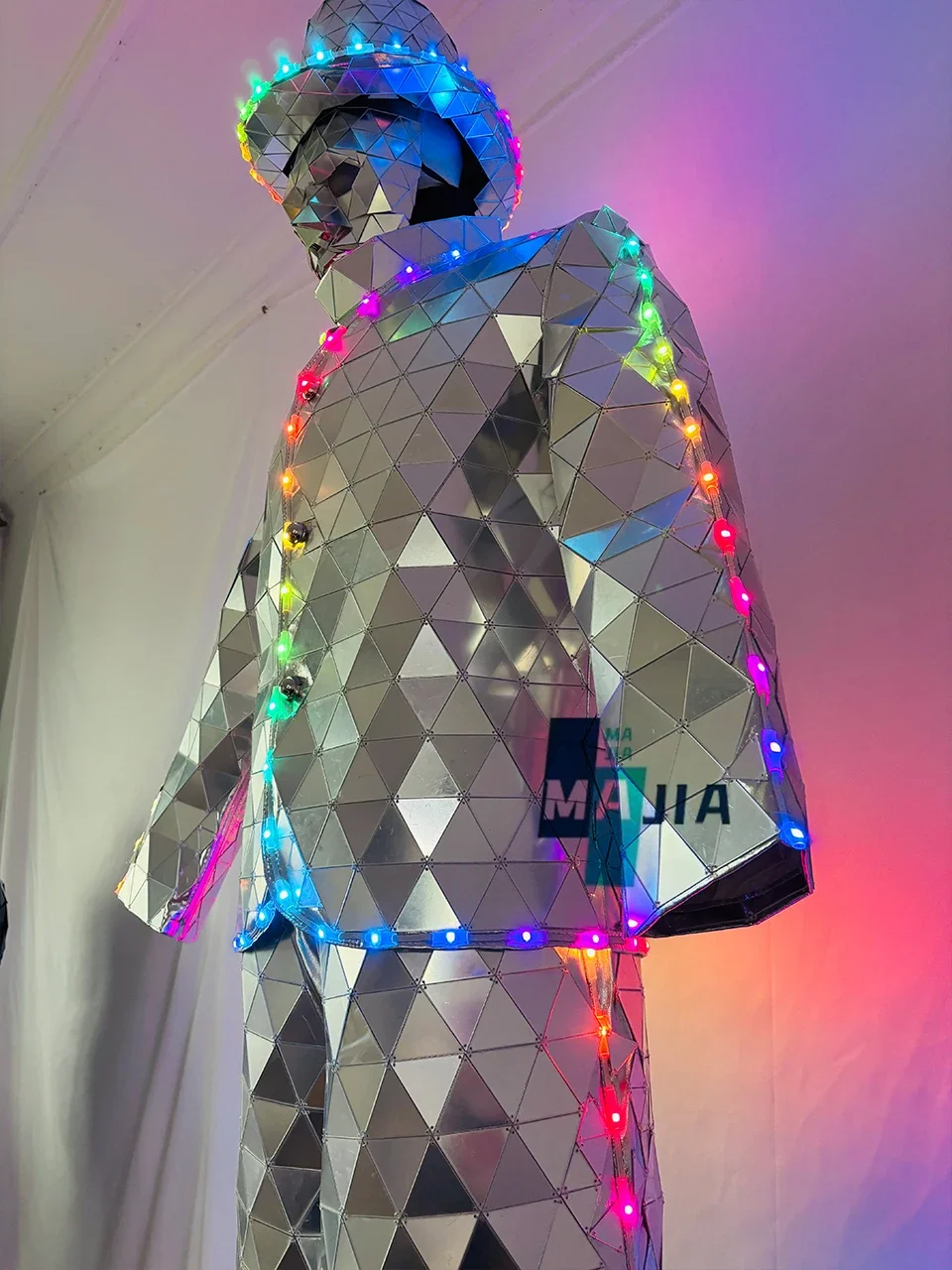 نمط جديد ركائز ووكر مرآة زي الرجال لأداء DJ تأثيري امرأة تظهر الرقص حفلة كرنفال هالوين حفلة عيد الميلاد