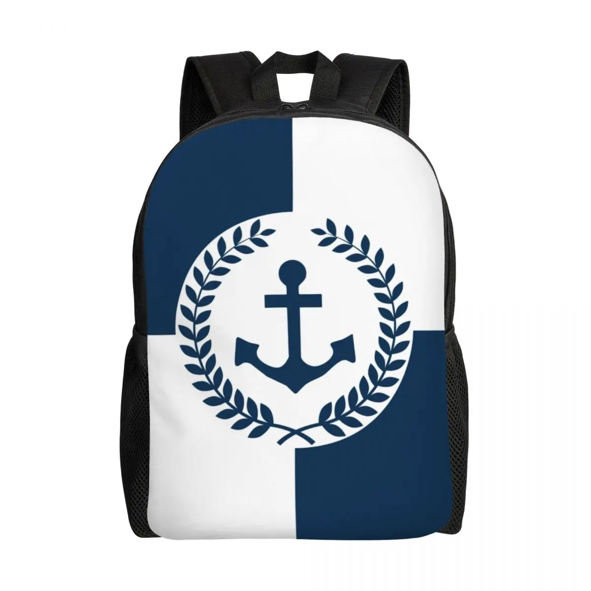 Nautical Anchor Themed Design Laptop Backpack Men Women Casual Bookbag for School College Students Sailing Sailor Bags