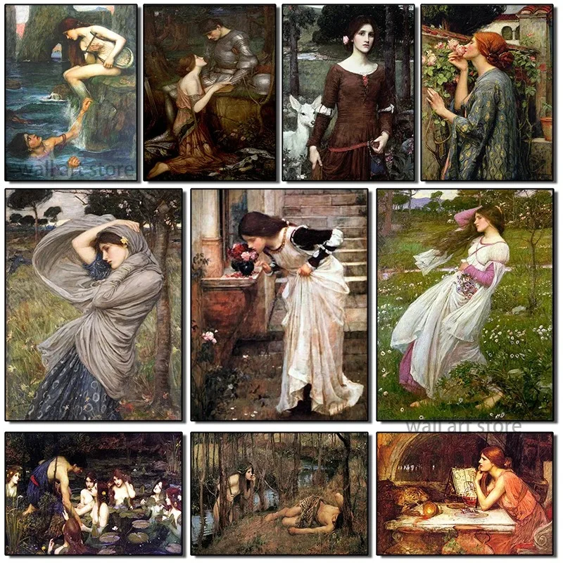 Classic Nordic Style Girl Poster In Myth John William Waterhouse Poster Canvas Painting Home Decoration Painting