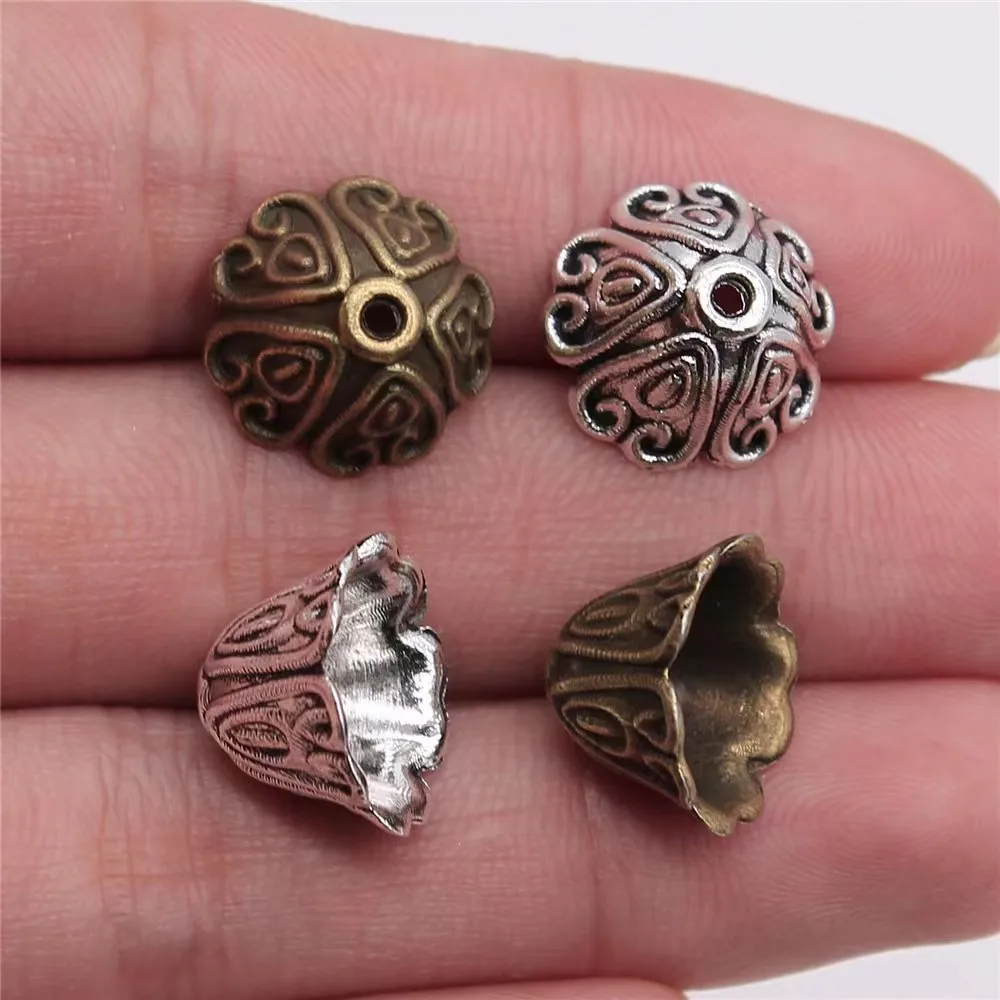 

50pcs Zinc Alloy Tibetan Beads Antiqued Silver Vintage Bead Caps