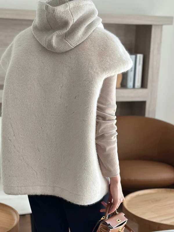 Colete de pele solto feminino de alta qualidade outono inverno quente entrado couro e pele esquilo pele jaet ele sle