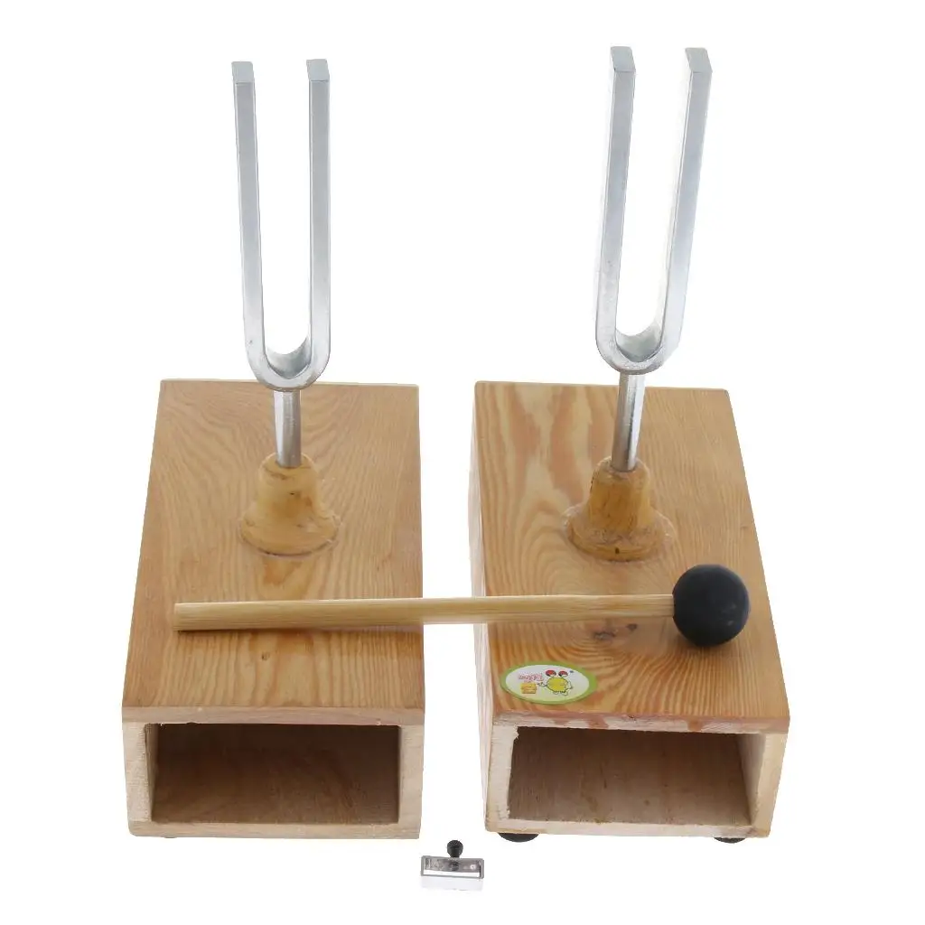 2pcs  Tuning Fork with Wooden Resonant Box  Acoustic Instrument