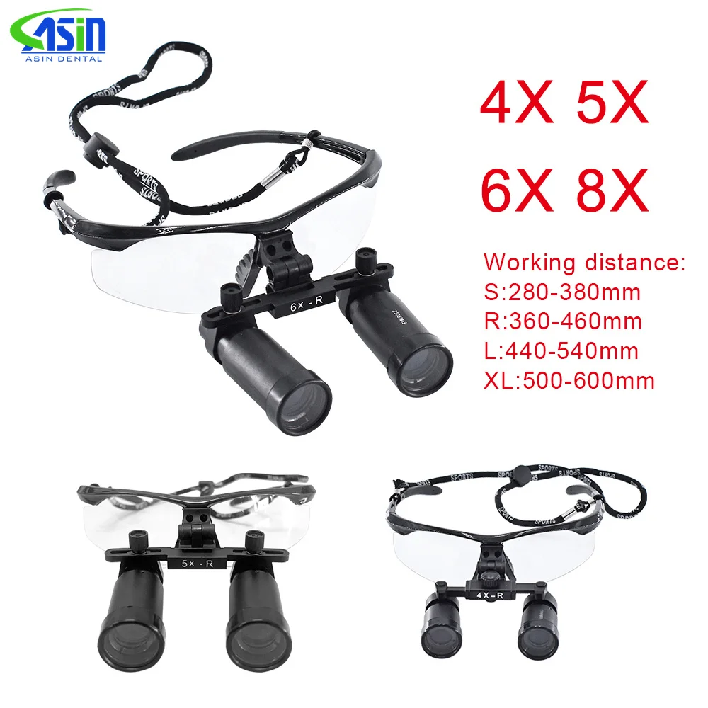 

Deasin Oral Dental Loupes with 280-600mm optional working distance Dental Instruments 4X 5X 6X 8X High Magnification