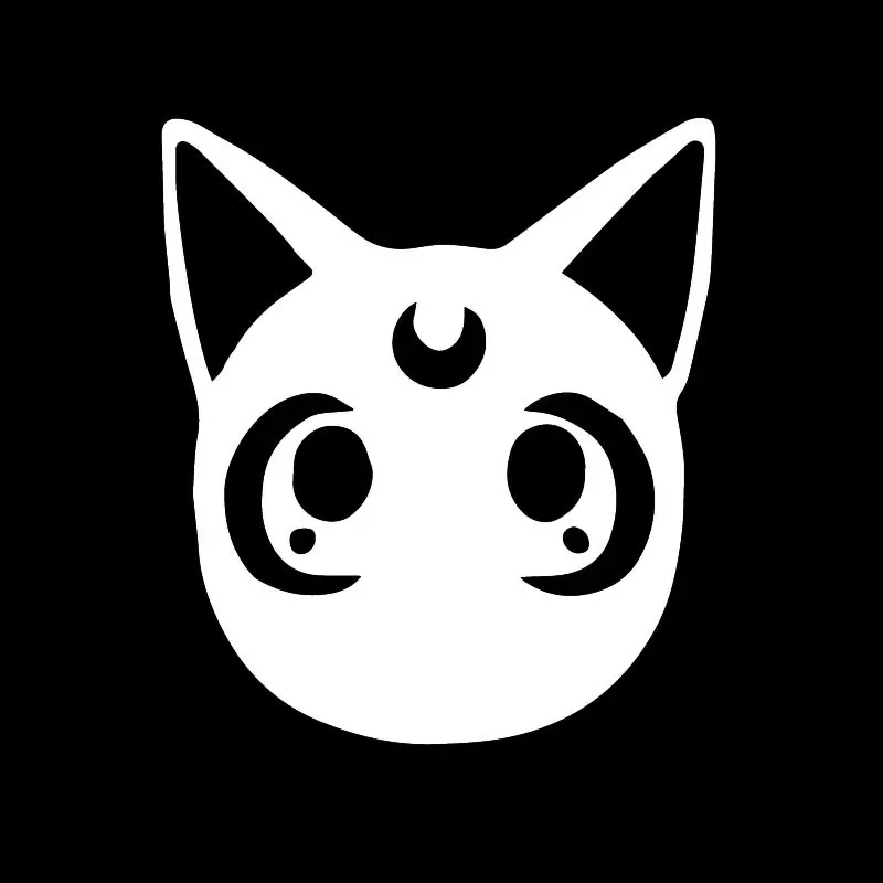 CTCM 13.4x15.2cm cute Sailor Moon cat vinyl kitten pet decoration cartoon Black / silver c24-1695 waterproof Car Sticker