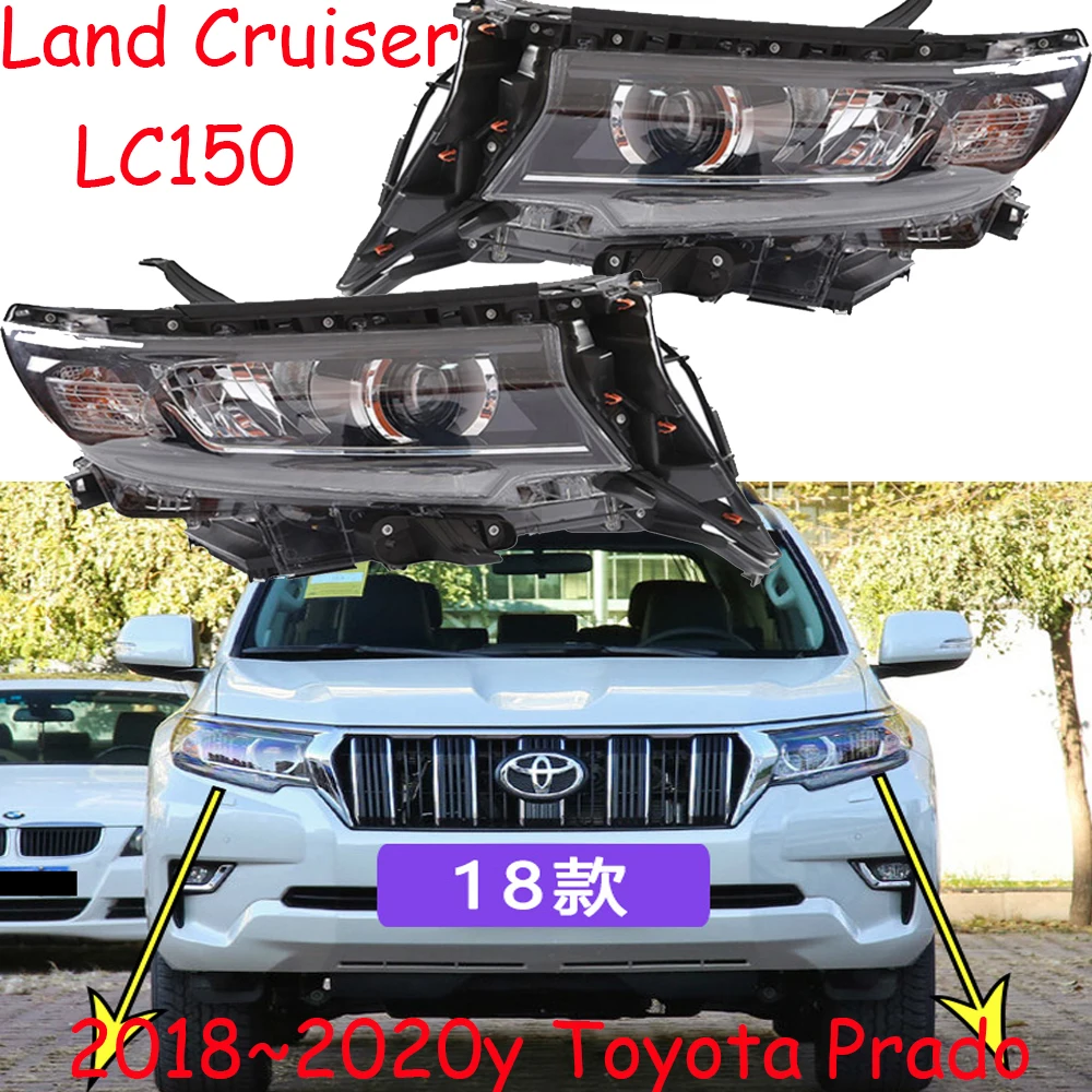

1 шт. автомобильный бампер FJ150, фара для Toyota Land Cruiser Prado LC150, фара 2018 ~ 2020y 2700 4000, фара головного света prado, противотуманная фара