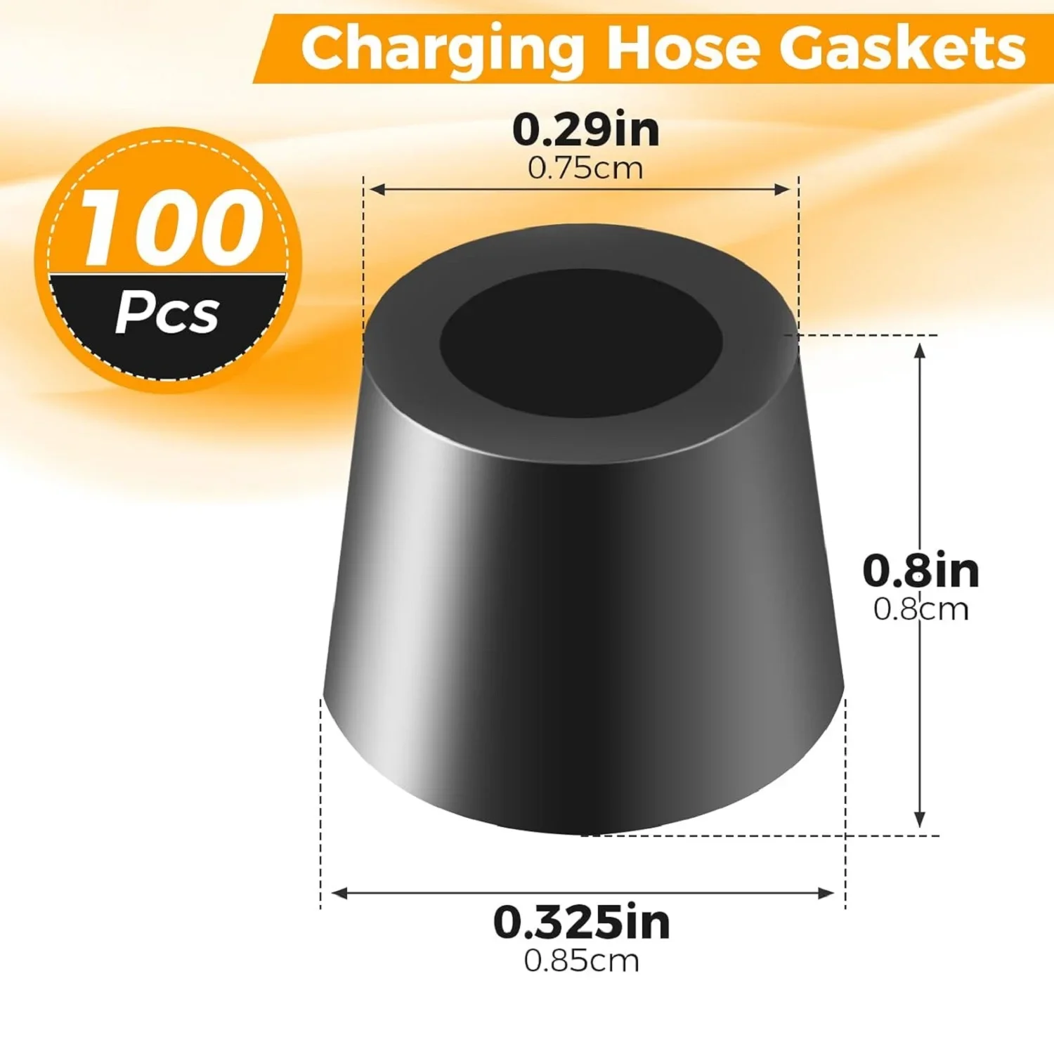 100Pcs HVAC 1/4 Quick Coupler Charging Seals Gaskets for A/C Refrigeration Charging Hose Rubber O-Ring Repair Kit R410A Adapter