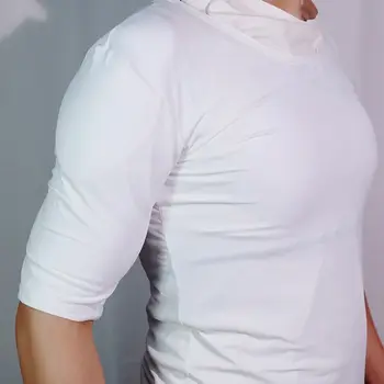 Mužský tvarovač falešných svalů na hrudi, tričko s cosplayem, body s elastickými falešnými rameny, polstrované spodní prádlo, sportovní kompresní trička, podprsenka 10 nejlepší prodej falešné svaly na hrudi - №3