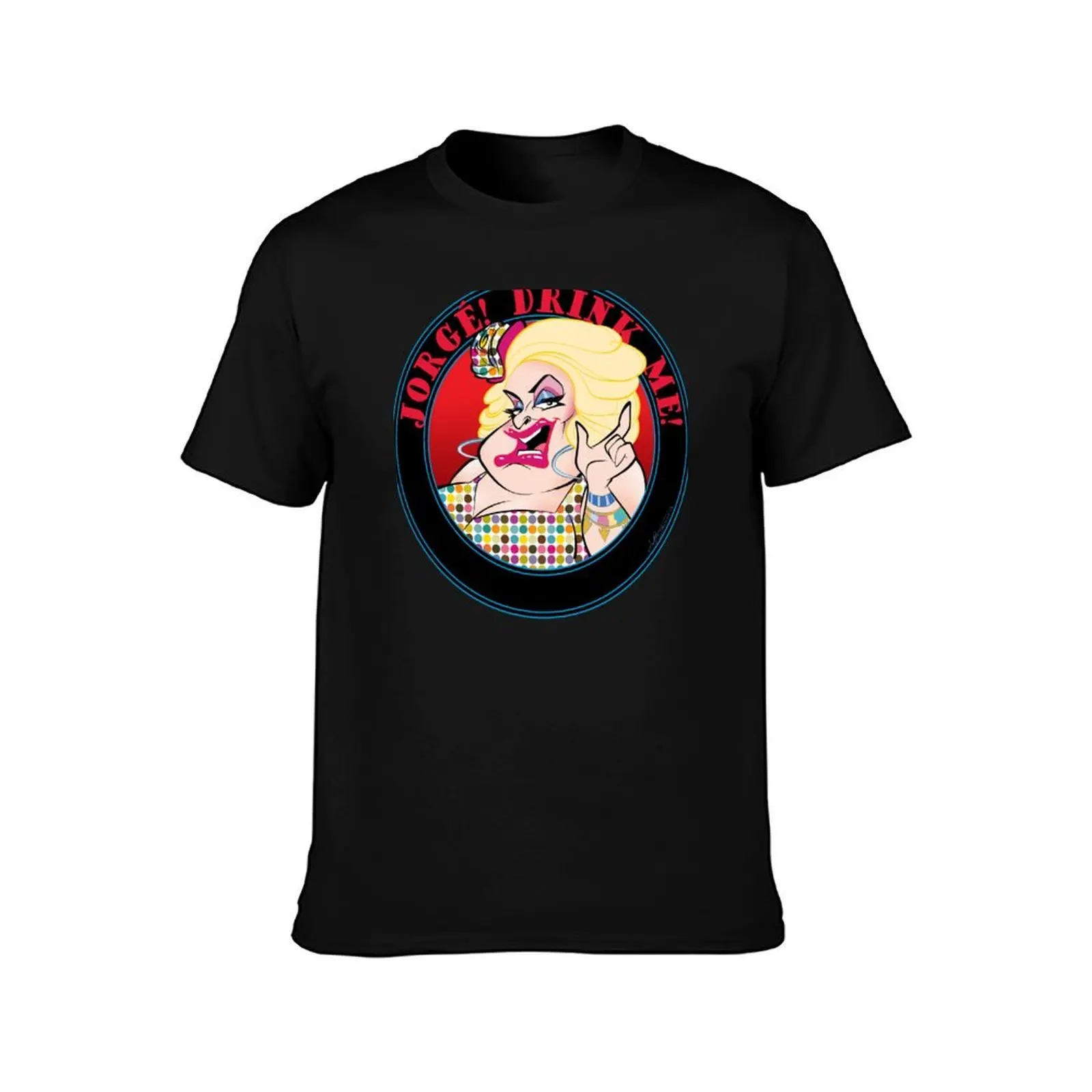 Jorge! Drink me! by Lar deSouza T-Shirt Summer Casual Cotton Tee Oversized Streetwear Tops Vintage Graphic Print 100% Cotton