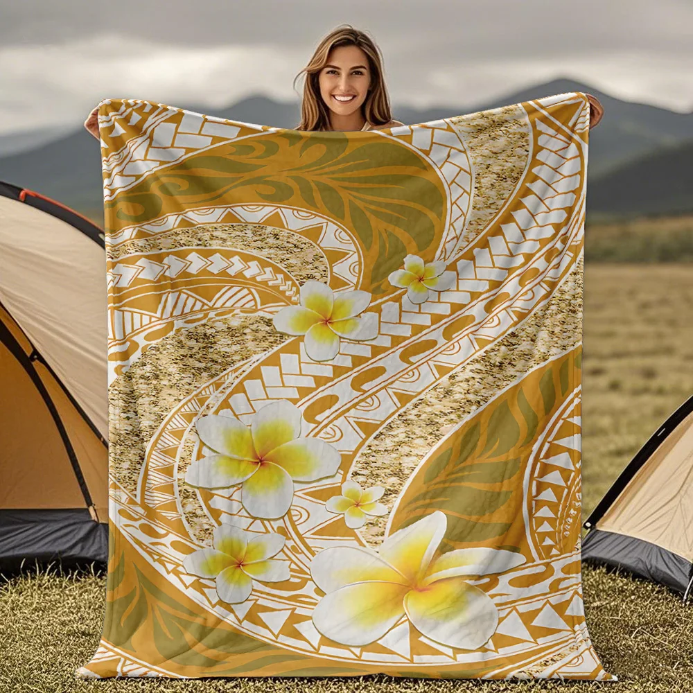 

Одеяло в полинезийском гавайском стиле для дивана-кровати, путешествий, кемпинга, гостиной, офиса, кондиционера, одеяло на все сезоны, подарки
