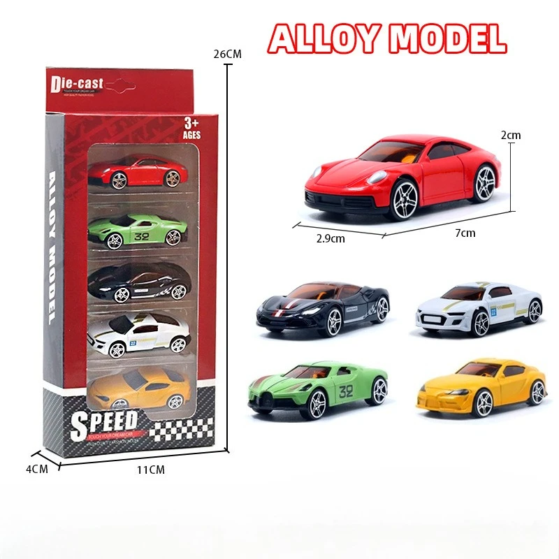 Conjunto de modelo de coche deslizante de aleación 1:64, modelo de coche de juguete para niños, escena, decoración de pastel, adorno, coche deportivo para niños