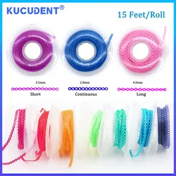 KUCUDENT 15 Feet/Roll Dental Orthodontic Power Chain Long/Short/Continuous Elastic Ultra Powerchains Ligatures Rubber Bands