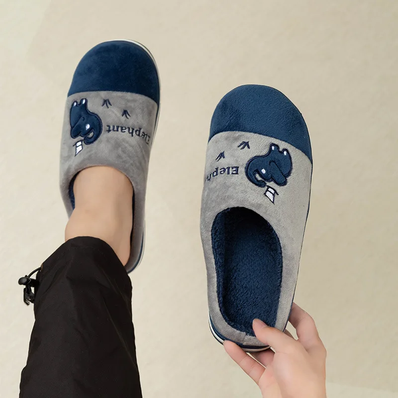Trend Winter Couple Indoor Non-slip For Men Women Flip Flops Warm Slippers Home Slides Casual Bedroom Soft Shoes Big Size