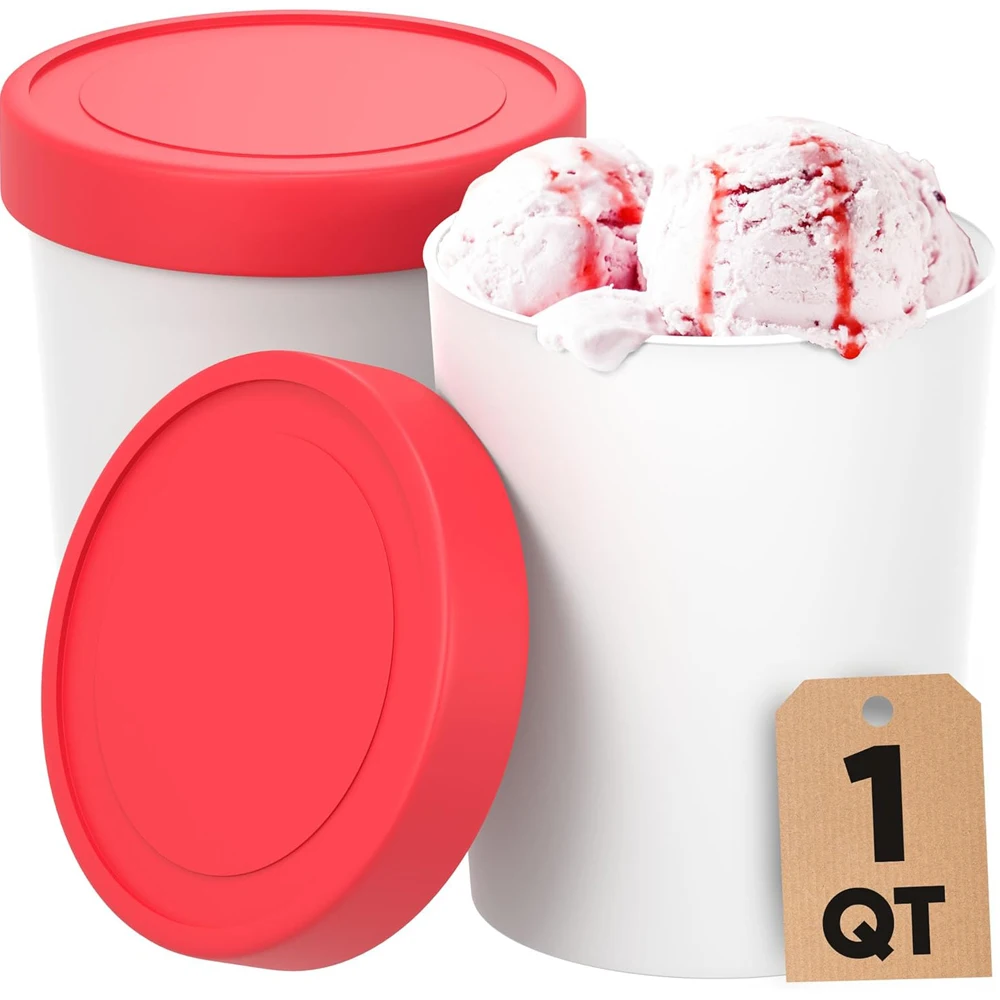 

Ice Cream Containers for Homemade Ice Cream Reusable Ice Cream Containers With Lids - Ice Cream Storage Containers For Freezer