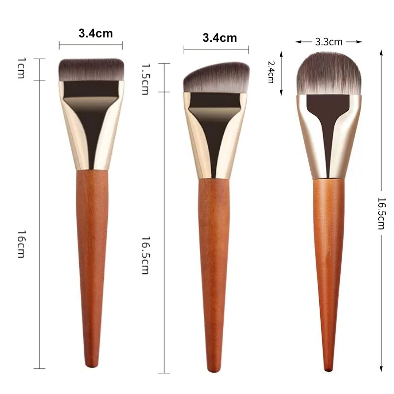 3/2/1pcs Ultra Thin Foundation Brush Soft Hair Thin Face Contour Brush Flat Contour Brush Blending Foundation Cream Makeup Tools