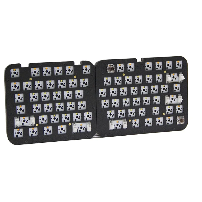 Diy 78 Key Split Keyboard Kit Custom Hot Plug Wired RGB Mechanical Keyboard Layout Prog Rammable VIA Key Compatible LED Switch