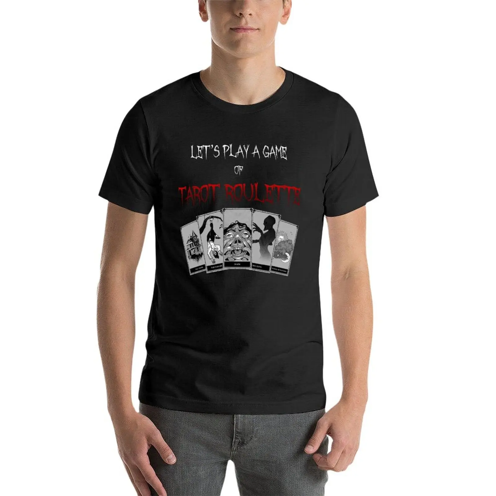 Phasmophobia Tarot Roullete T-Shirt tops quick-drying customizeds men clothings image 4