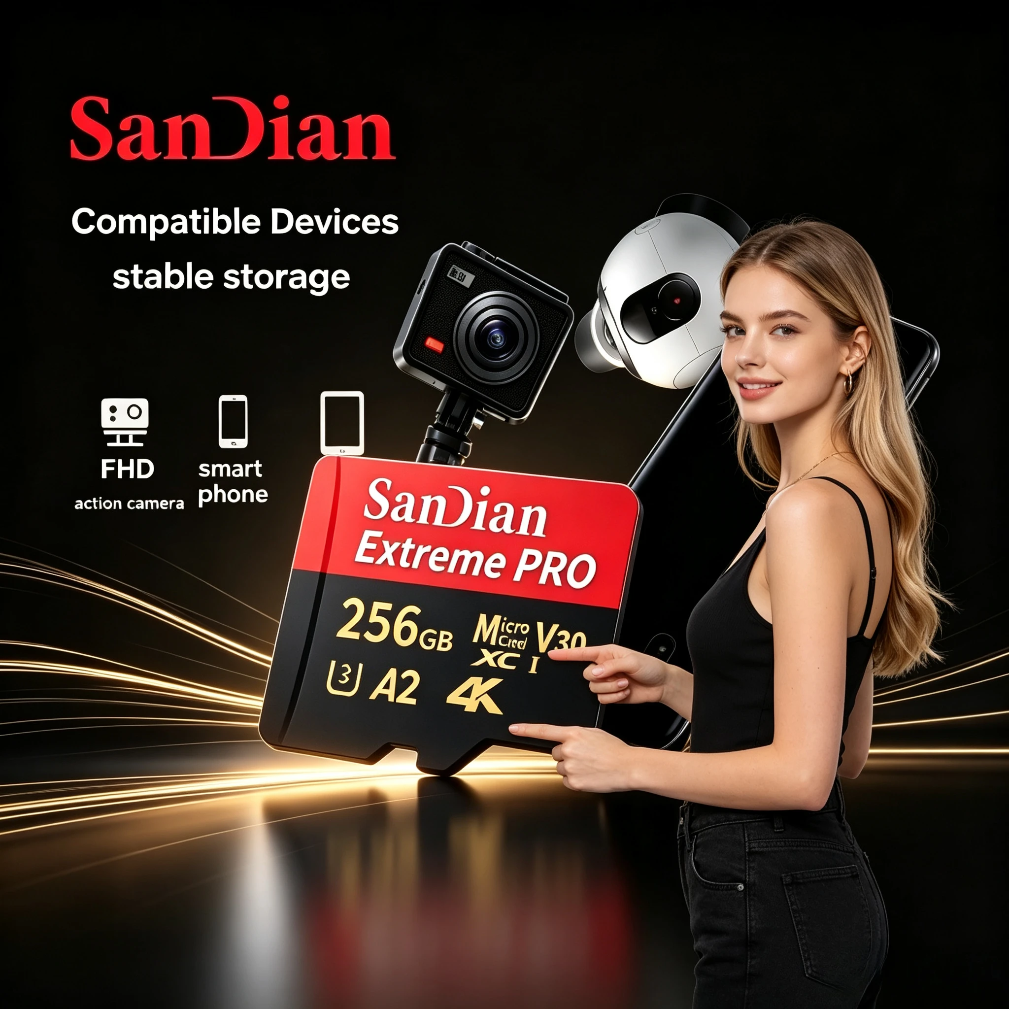 FOR SANDIAN Original High-Speed Storge SD Card Micro TF Cards Class 10 Fast Transfer Memory Card for Phones/Digital Camera/MP3