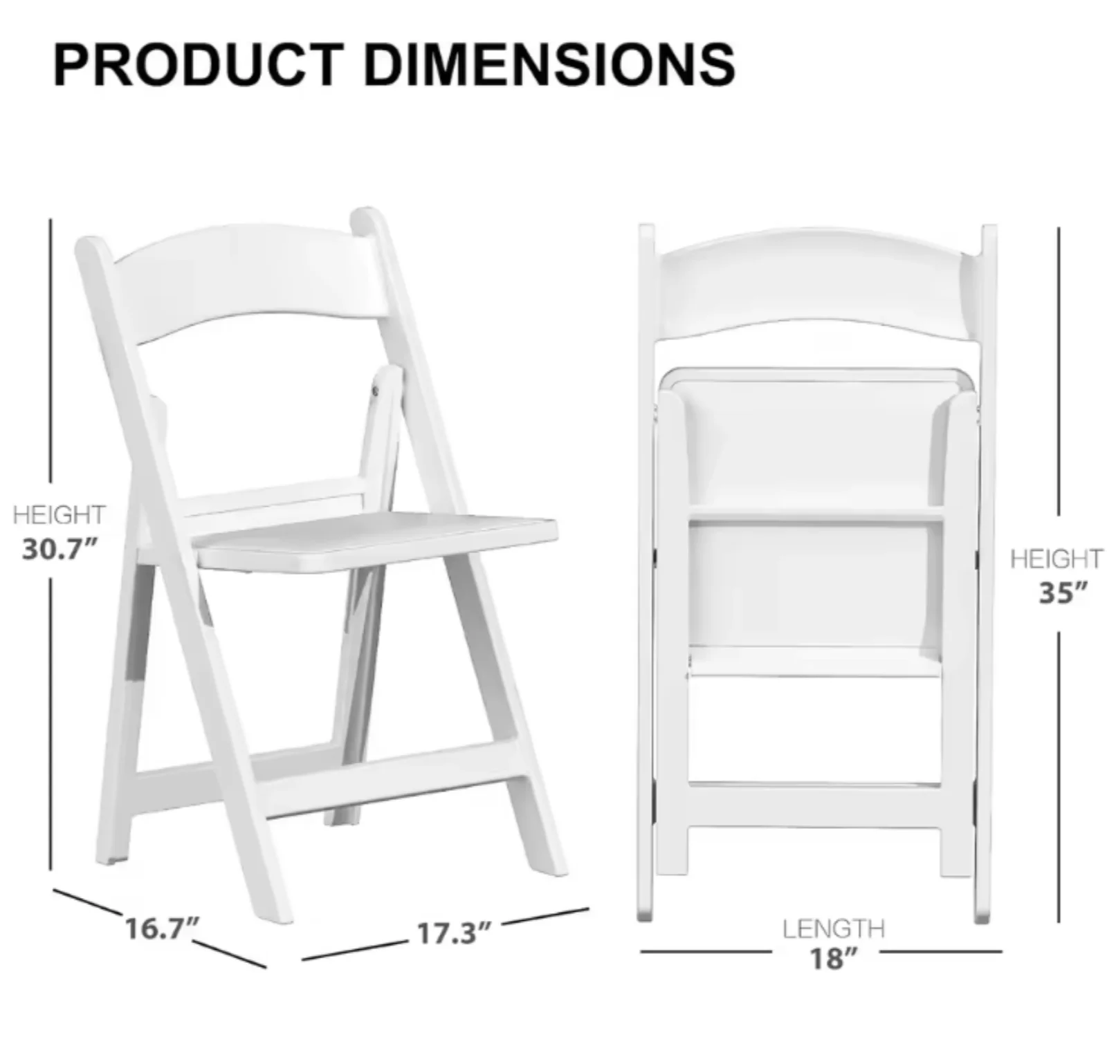 1 Pack EVOKEDEN Resin Folding Chairs with Cushion, Foldable Plastic Chairs with Padded Seats for Events & Parties